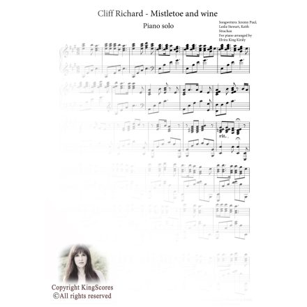 Cliff Richard - Mistletoe and wine piano sheet music
