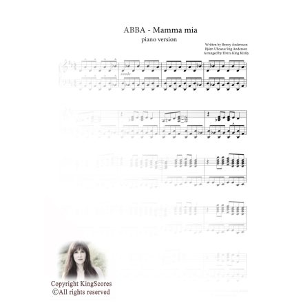 ABBA Mamma Mia! - piano sheet music